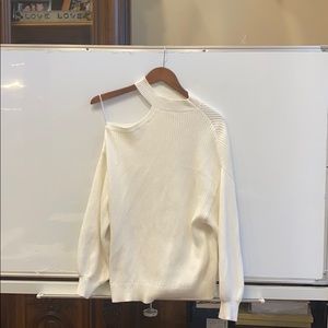 Bridge cut off shoulder sweater
